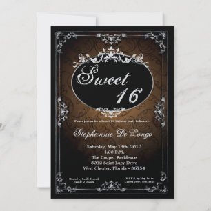 5x7 Hanger Broach Sweet 16 Verjaardag Uitnodiging