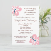 5x7 Hawaiian HibiscusFlower Baby shower Invitation Kaart (Staand voorkant)