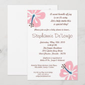 5x7 Hawaiian HibiscusFlower Baby shower Invitation Kaart (Voorkant / Achterkant)