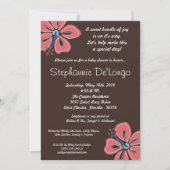 5x7 Hawaiian HibiscusFlower Baby shower Invitation Kaart (Voorkant)