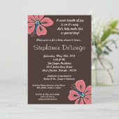 5x7 Hawaiian HibiscusFlower Baby shower Invitation Kaart (Staand voorkant)