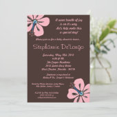 5x7 Hawaiian HibiscusFlower Baby shower Invitation Kaart (Staand voorkant)