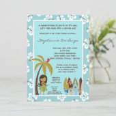 5x7 Hawaiian Luau Tropisch Baby shower Uitnodiging (Staand voorkant)