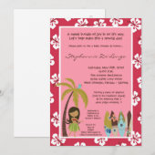 5x7 Hawaiian Luau Tropisch Baby shower Uitnodiging (Voorkant / Achterkant)