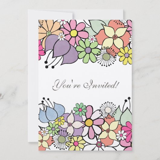 5x7 heldere bloesems blanco invullen invullen uitn kaart (Voorkant)