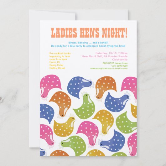 5x7 Hens Night Bachelorette Party Weddenschap uitn Kaart (Voorkant)