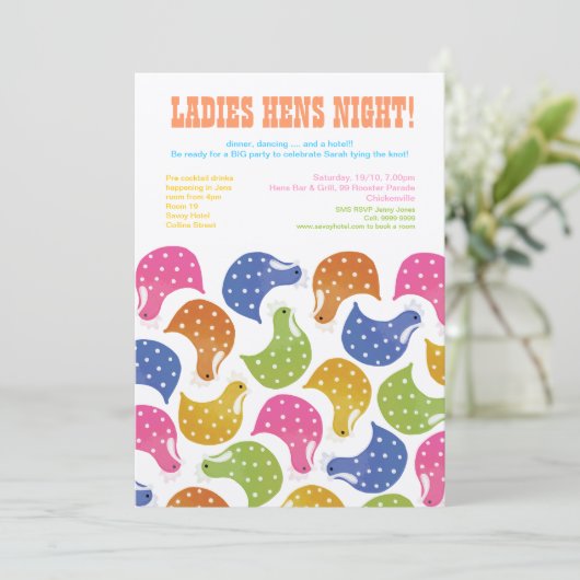 5x7 Hens Night Bachelorette Party Weddenschap uitn Kaart (Staand voorkant)