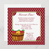 5x7 Herfst Apple Bin Thanksgiving Party nodiging Kaart (Voorkant / Achterkant)