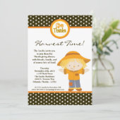 5x7 Herfst Autumn Scarecrow Thanksgiving Uitnodigi Kaart (Staand voorkant)