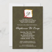 5x7 Herfst Herfst Damask Mono Baby shower Uitnodig Kaart (Voorkant)