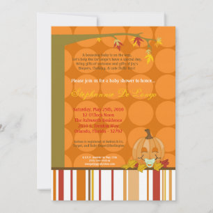 5x7 Herfst Herfst Pompoen Baby shower Uitnodiging