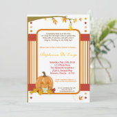 5x7 Herfst Herfst Pompoen Baby shower Uitnodiging (Staand voorkant)
