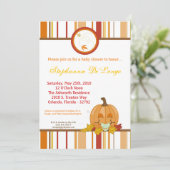 5x7 Herfst Herfst Pompoen Baby shower Uitnodiging (Staand voorkant)