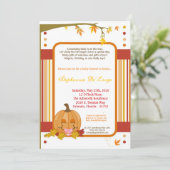 5x7 Herfst Herfst Pompoen Baby shower Uitnodiging (Staand voorkant)