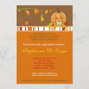 5x7 herfst Herfst Pumpkin Baby shower Uitnodiging