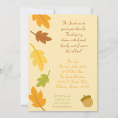 5x7 Herfst Herfst verlaat Thanksgiving Uitnodiging (Voorkant)