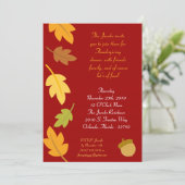 5x7 Herfst Herfst verlaat Thanksgiving Uitnodiging (Staand voorkant)
