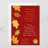 5x7 Herfst Herfst verlaat Thanksgiving Uitnodiging (Voorkant / Achterkant)