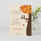 5x7 Herfst Hoot Owl Harvest Thanksgiving Uitnodigi Kaart (Staand voorkant)