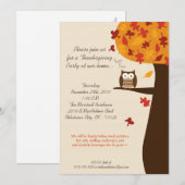 5x7 Herfst Hoot Owl Harvest Thanksgiving Uitnodigi Kaart (Voorkant / Achterkant)