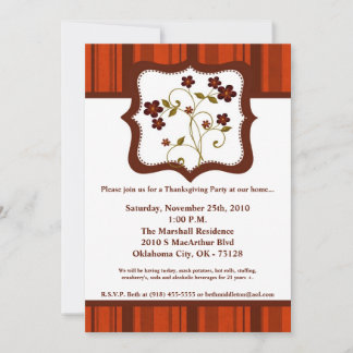 5x7 Herfst Vloer Floral Thanksgiving Uitnodiging