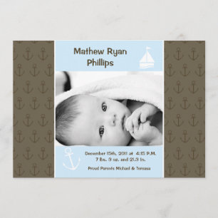 5x7 het Varen van de jongen de Aankondiging