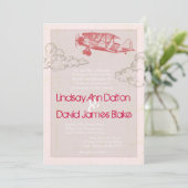 5x7 het  vliegtuig van de Uitnodiging van de bruil (Staand voorkant)