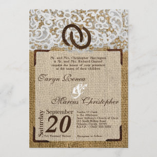 5x7 Hoefijzers over de uitnodiging voor een bruilo