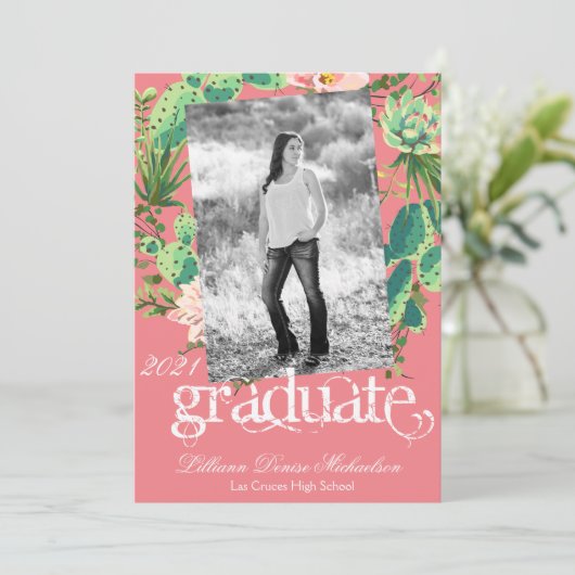 5x7 hogere aankondiging Bohemise Cactus Succulents (Staand voorkant)