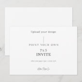 5x7 Horizontale Uitnodiging: Upload je eigen afbee Kaart (Voorkant / Achterkant)