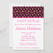 5x7 Hot Pink Cheetah 16e verjaardag Uitnodiging (Voorkant)