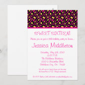 5x7 Hot Pink Cheetah 16e verjaardag Uitnodiging (Voorkant / Achterkant)