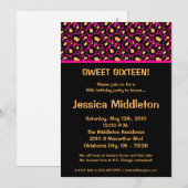 5x7 Hot Pink Cheetah 16e verjaardag Uitnodiging (Voorkant / Achterkant)