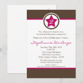 5x7 Hot Pink Rock Star Verjaardagsfeest Uitnodigin Kaart (Voorkant / Achterkant)