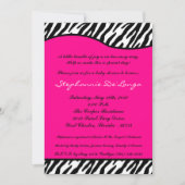 5x7 Hot Pink Zebra Print Baby shower Uitnodiging (Voorkant)