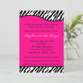 5x7 Hot Pink Zebra Print Baby shower Uitnodiging (Staand voorkant)