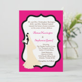 5x7 Hot roze bruid bruiloft uitnodiging (Staand voorkant)