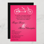 5x7 Hot Roze Zwarte Dubbele Fiets Uitnodiging (Voorkant / Achterkant)