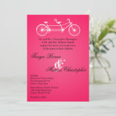 5x7 Hot Roze Zwarte Dubbele Fiets Uitnodiging (Staand voorkant)