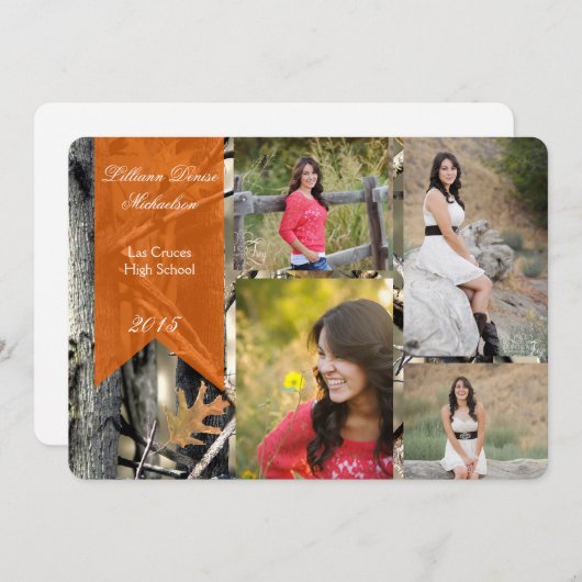 5x7 Hunters Camo Camouflage Senior Aankondiging (Voorkant / Achterkant)