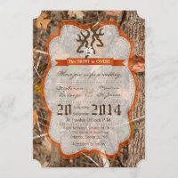 5x7 'Hunting Couple Deer Wedding' Uitnodiging