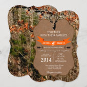 5x7 Hunting Deer Buck Head Camo Wedding Invitation Kaart (Voorkant / Achterkant)