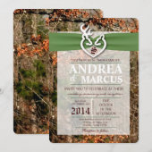5x7 Hunting Deer Doe Buck Camo Wedding Invitation Kaart (Voorkant / Achterkant)