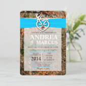 5x7 Hunting Deer Doe Buck Camo Wedding Invitation Kaart (Staand voorkant)