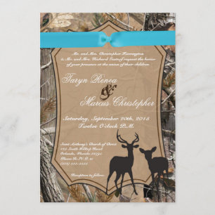 5x7 Hunting Pair Deer Doe Buck Wedding Invitation Kaart