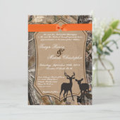 5x7 Hunting Pair Deer Doe Buck Wedding Invitation Kaart (Staand voorkant)
