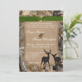 5x7 Hunting Pair Deer Doe Buck Wedding Invitation Kaart (Staand voorkant)
