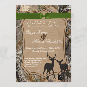 5x7 Hunting Pair Deer Doe Buck Wedding Invitation Kaart