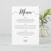 5x7 huwelijksmenu Zwart & Wit Menu (Staand voorkant)