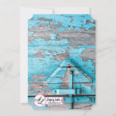 5x7 Huwelijksuitnodiging Blauw Hout Schuur Deurlaa Kaart (Achterkant)